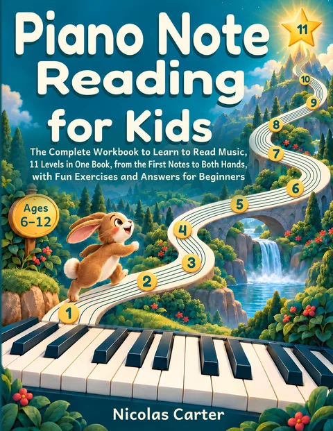 The cover of Piano Note Reading for Kids